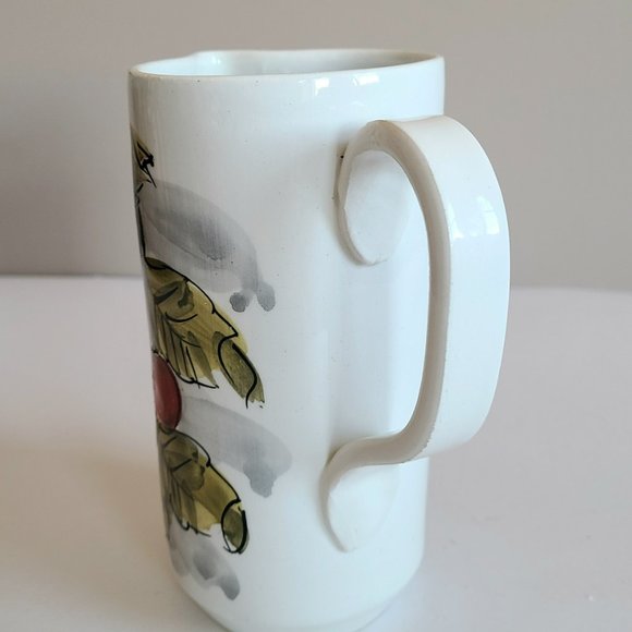 Hand made hand painted Italy pitcher with cherries design. - Picture 8 of 10